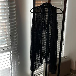 Allsaints black eyelet wrap dress